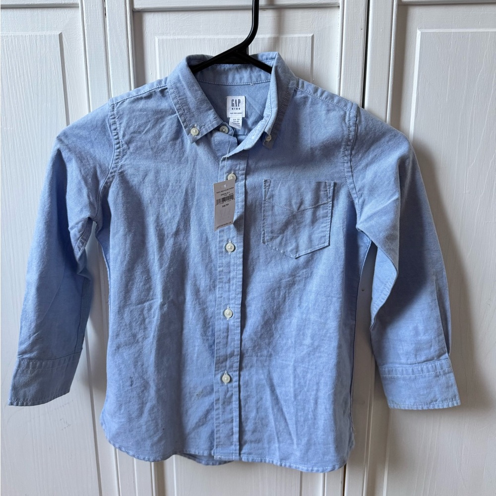 NWT might blue little boys dress shirt